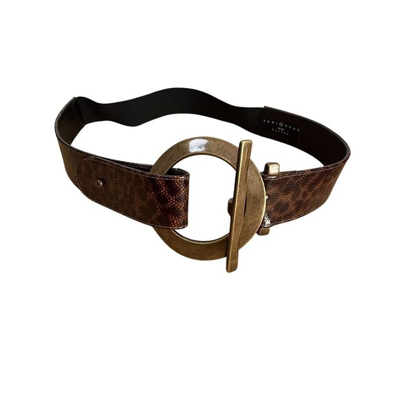 Suzi Roher Statement Belt Large Brass Circle Clasp Elastic Back Canada Large main image 5